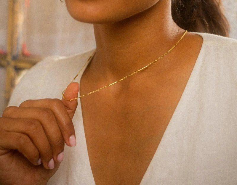 Lasca Gold-Plated Silver Chain Necklace - Image #9
