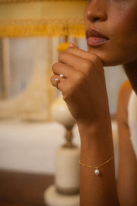 Astro Adjustable Gold and Freshwater Pearl Ring