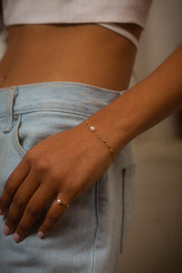 Sutil Gold-Plated Silver and Pearl Bracelet