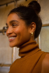 Tosca Gold and Silver Textured Large Hoops