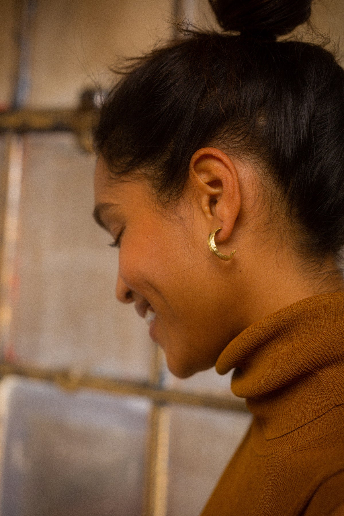 Tosca Gold and Silver Textured Large Hoops