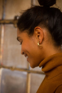 Tosca Gold and Silver Textured Large Hoops