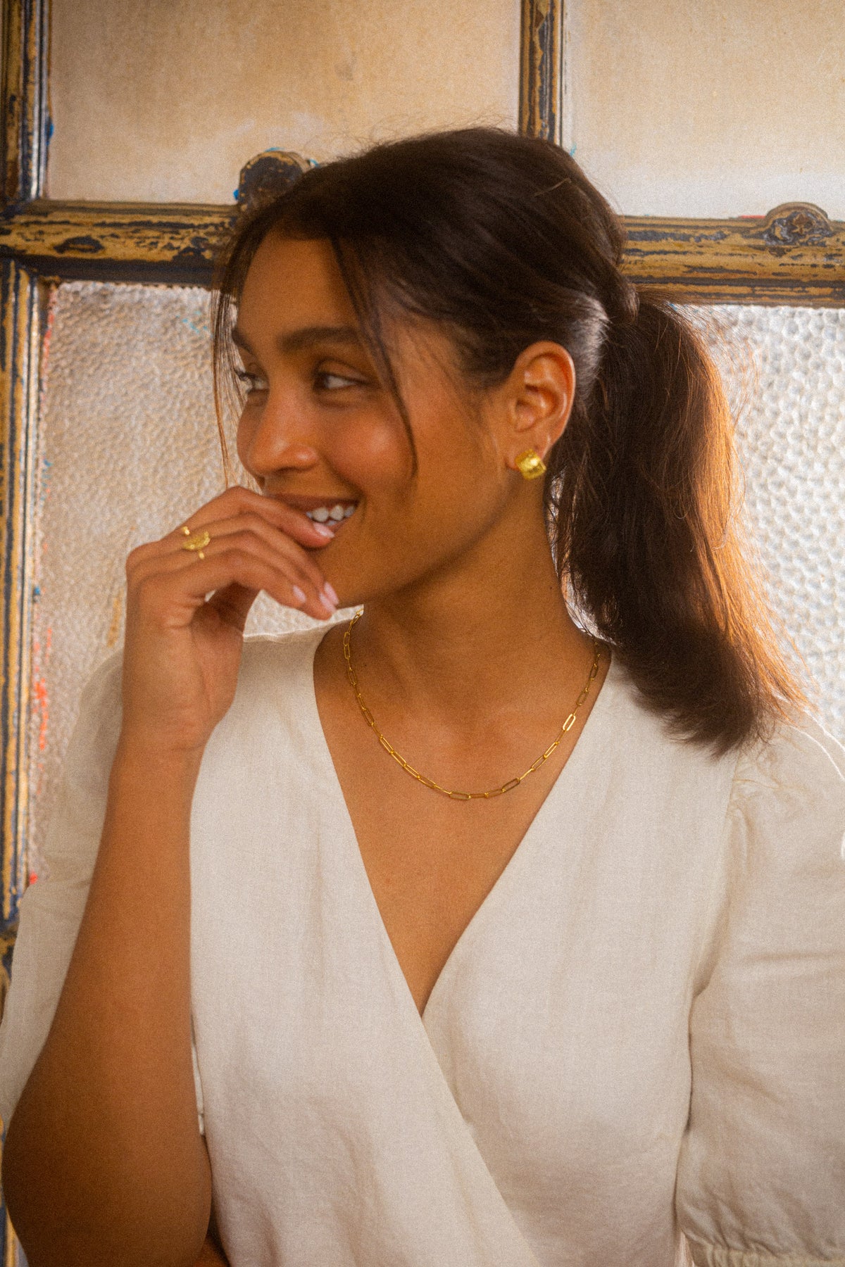 Mimeo Gold-Plated Silver Small Clips Necklace
