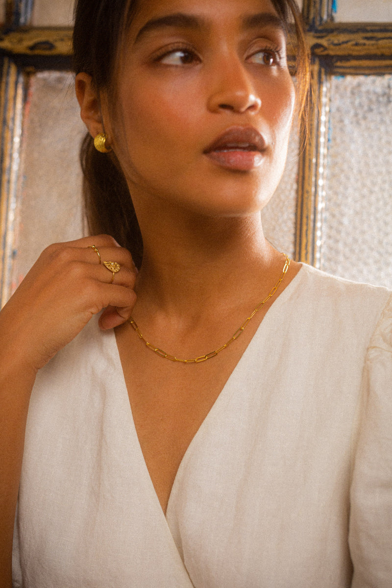 Mimeo Gold-Plated Silver Small Clips Necklace