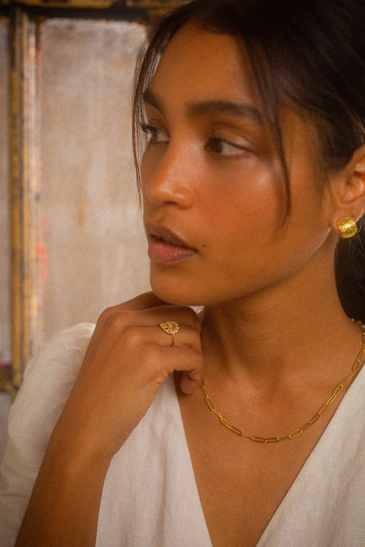 Mimeo Gold-Plated Silver Small Clips Necklace