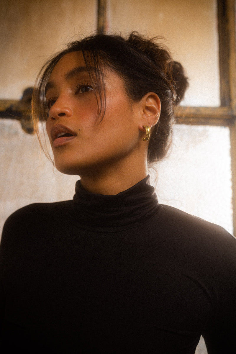 Tosca Gold and Silver Textured Large Hoops